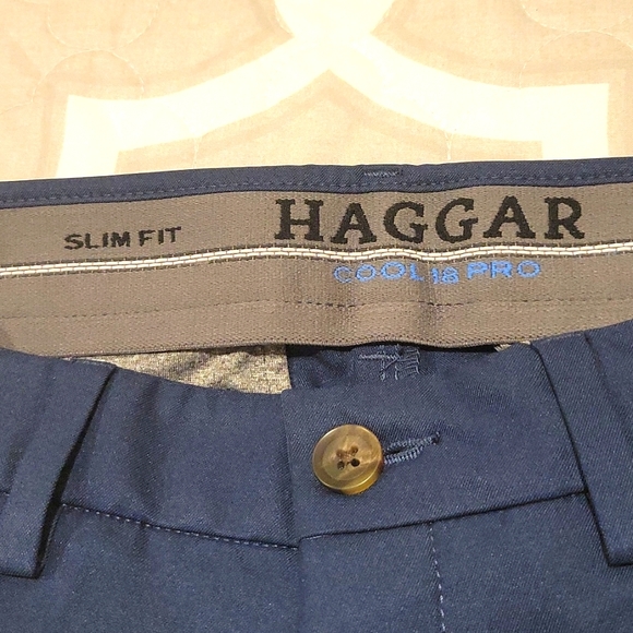 Navy Haggar Cool 18 Pro Slim Fit 30/32 - Picture 3 of 5